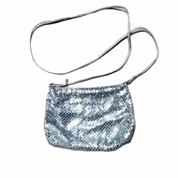 Whiting and Davis Silver Mesh Crossbody Bag - Picture 1 of 6
